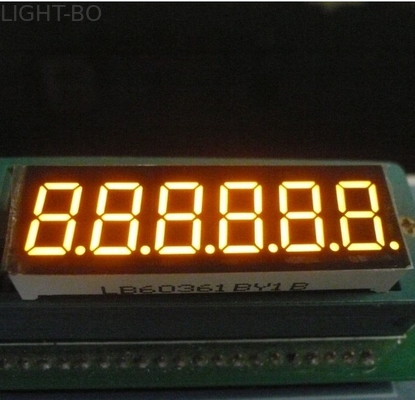連続的な 6 ディジット 7 の区分の英数字の LED 表示こはく色 0.36 インチ