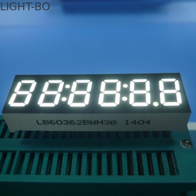 6ディジット7の区分のLED表示、超明るい白LEDの時計Diplay 0.36インチ