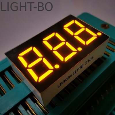 超明るいアンバーLEDディスプレイ 7セグメント3桁 9.2mm パネルメーターの共通カソード
