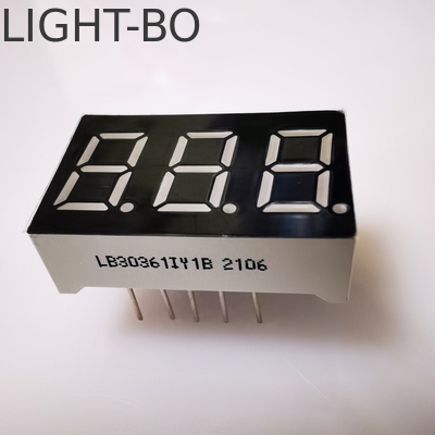 7 セグメント 3 桁 9.2mm LED ディスプレイ パネルメーターのための超明るいアンバー共通カソード