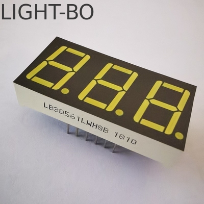 LEDディスプレイ 超明るい白灰色 表面 7 セグメント 3 桁 14.2mm 温度コントローラ用の共通カソード