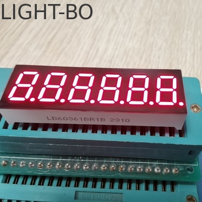 超明るい赤色6桁0.36インチ7セグメントLEDディスプレイ