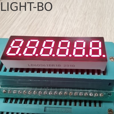 超明るい赤色 7セグメント LEDディスプレイ 6桁 0.36インチ 共通アノード