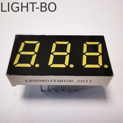 3桁のホワイト7セグメントLEDディスプレイ 温度インジケーターのための共通カソード