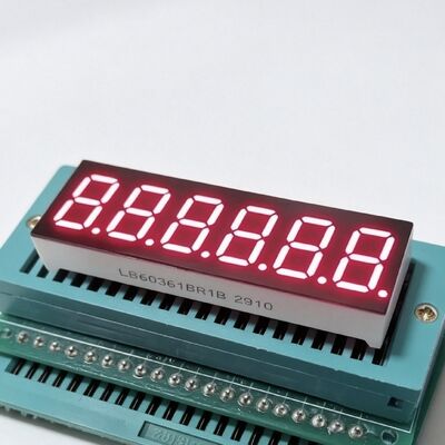 超明るい赤色6桁0.36インチ7セグメントLEDディスプレイ