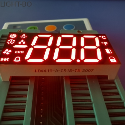 三重の共通の陽極100mcd 17mm 7つの区分のLED表示