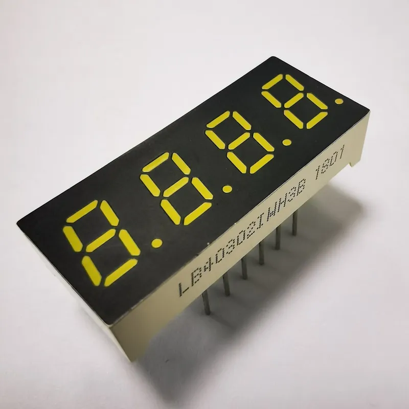 ホワイト 7.62mm 4Digit 7 セグメント LED ディスプレイ 温度インジケーターの共通アンード 0