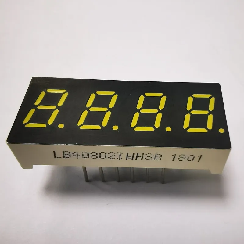 ホワイト 7.62mm 4Digit 7 セグメント LED ディスプレイ 温度インジケーターの共通アンード 1