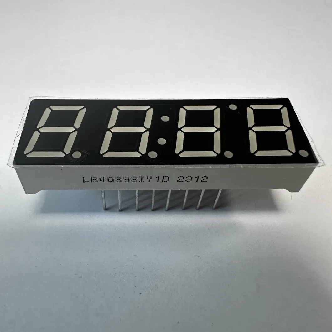 0.39"黄色い7セグメントLEDディスプレイ 温度湿度指標の共通アノード 0