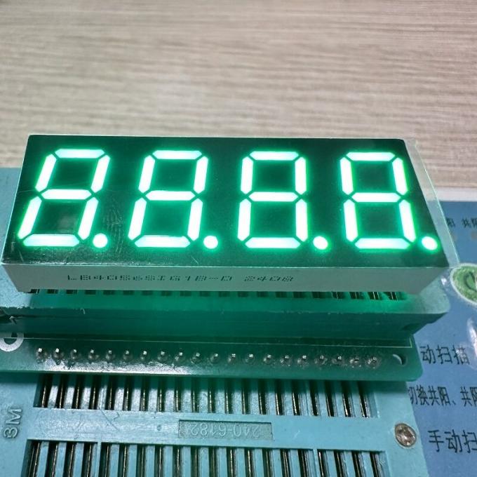 4桁 0.56インチ (14.2mm) 7セグメントLEDディスプレイ – ピュアグリーン、計器パネルと家電製品用コモンアノード 0