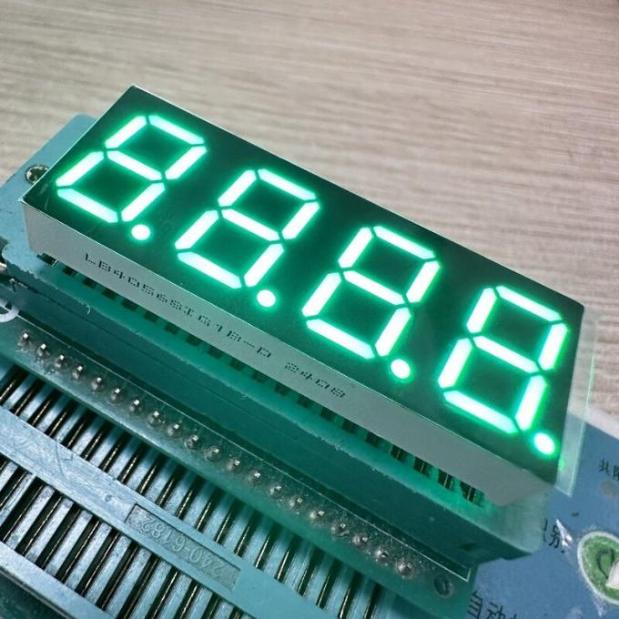 4桁 0.56インチ (14.2mm) 7セグメントLEDディスプレイ – ピュアグリーン、計器パネルと家電製品用コモンアノード 1